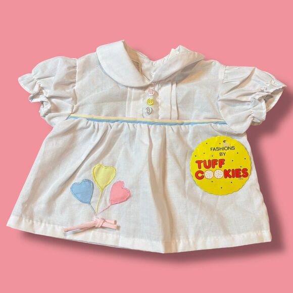 Vintage Tuff Cookies Dress With Ballon Appliqué Size 0-6 Months - Picture 1 of 5